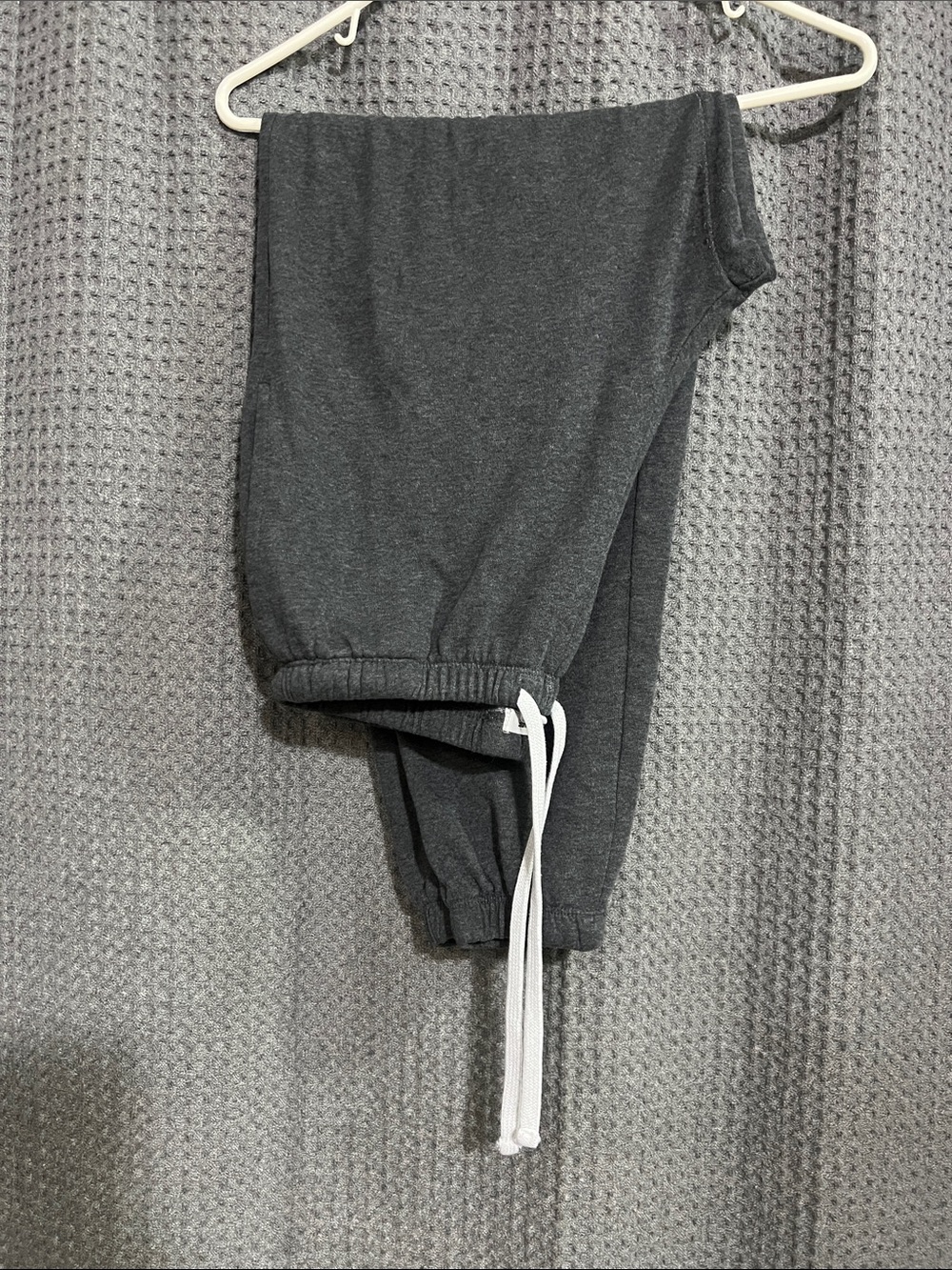 Garage Charcoal Gray Track Joggers with White Drawstring